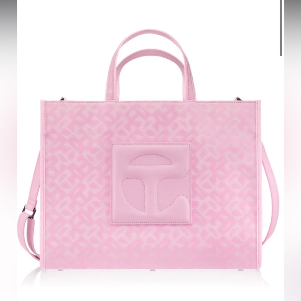 💕Telfar NWT bubblegum pink jacquard monogram Ltd edition medium shopper bag